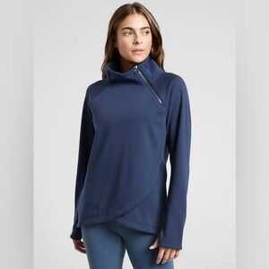 Athleta Cozy Karma Asym Pullover | Women’s Size Large | Enchanted Blue | Soft